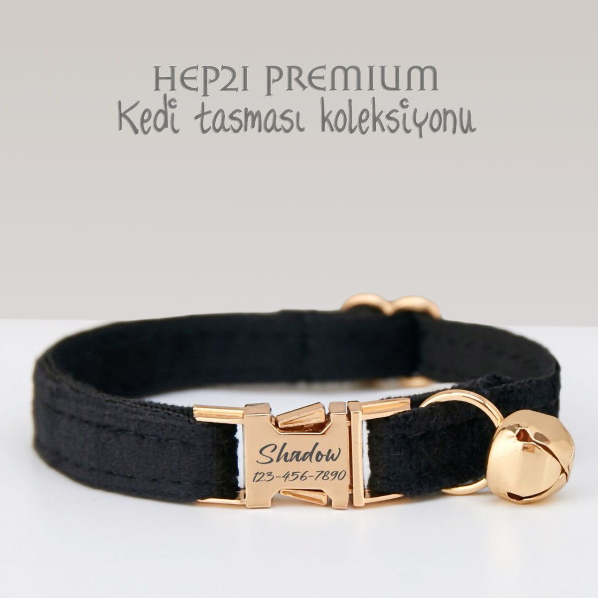 Kedi tasması Kadife isimli zilli Kedi Tasma 755153