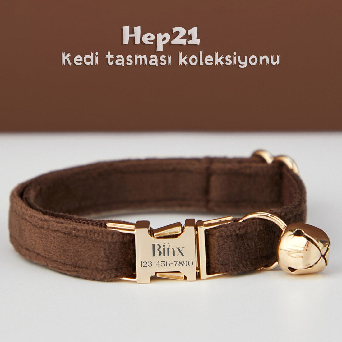 Kedi tasması Kadife İsimli Zilli 57548