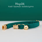 Kedi tasması Kadife İsimli Zilli 03640