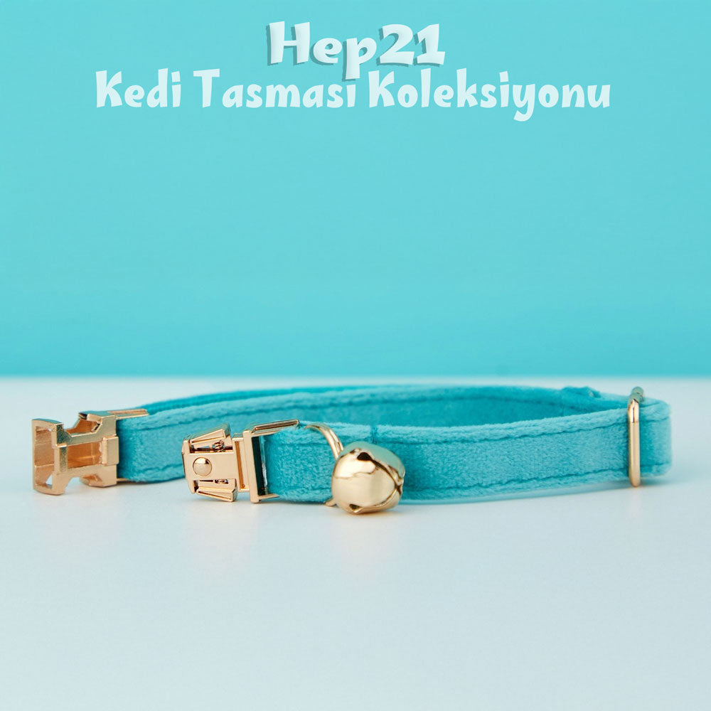 Kedi tasması Kadife İsimli Zilli Kedi Boyun Tasması 649724