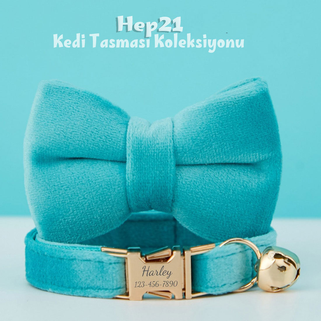 Kedi tasması Kadife İsimli Zilli 59174