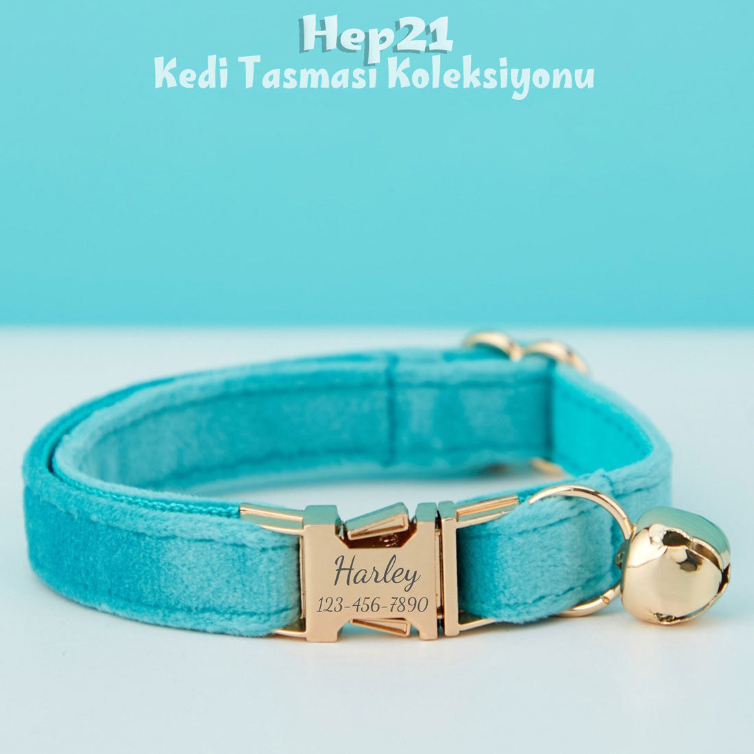 Kedi tasması Kadife İsimli Zilli 59174