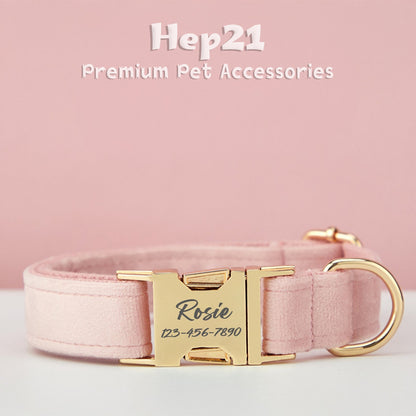 Köpek Boyun Tasması İsimli Açık Pembe Kadife 75044