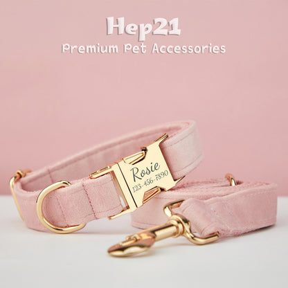 Köpek Boyun Tasması İsimli Açık Pembe Kadife 75044
