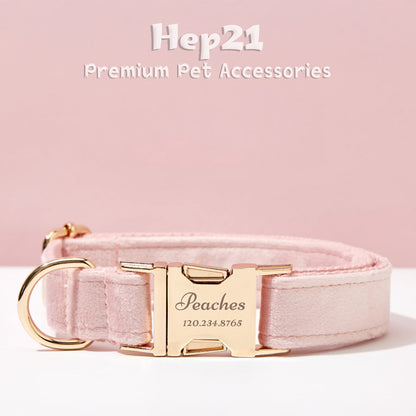 Köpek Boyun Tasması İsimli Açık Pembe Kadife 75044