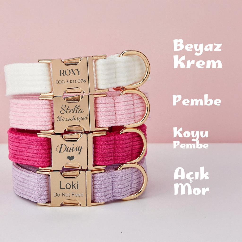 Köpek Boyun Tasması İsimli Fitilli Kadife 49548