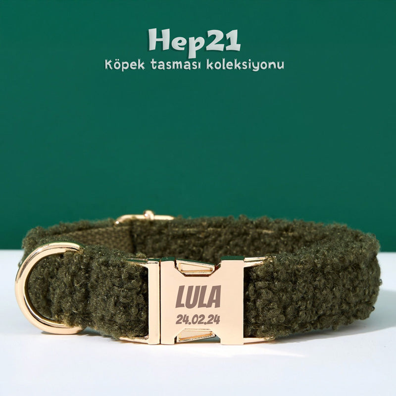 Köpek Boyun Tasması İsimli Ordu Yeşili Poff 94238