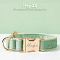 Köpek Boyun Tasması İsimli Nane Yeşil Kadife 404433