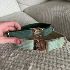 Köpek Boyun Tasması İsimli Koyu Yeşil Fitilli Kadife 370302