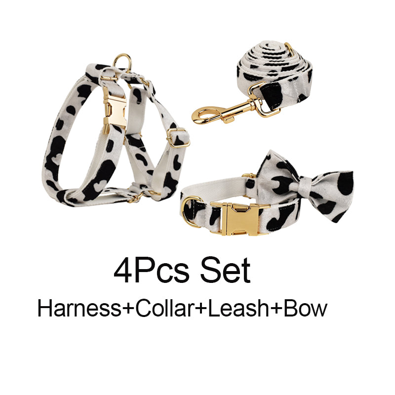 Köpek Boyun Tasması İsimli Beyaz Siyah Animal Print 33188