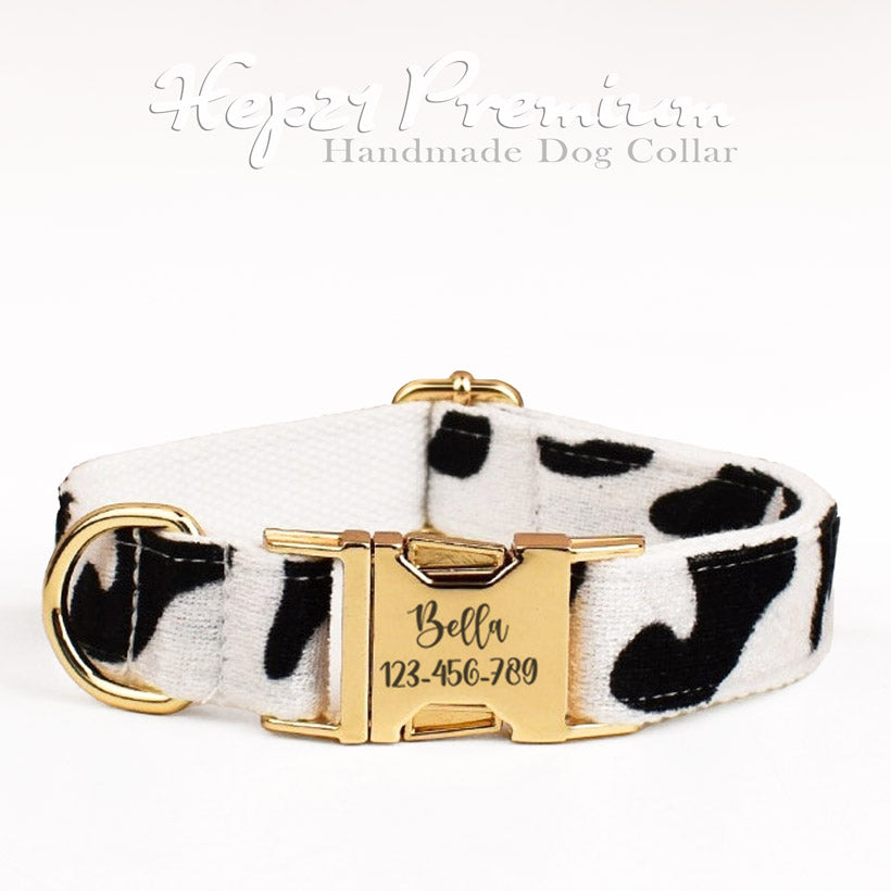Köpek Boyun Tasması İsimli Beyaz Siyah Animal Print 33188