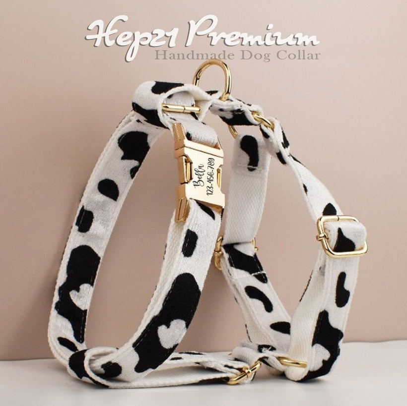 Köpek Boyun Tasması İsimli Beyaz Siyah Animal Print 33188