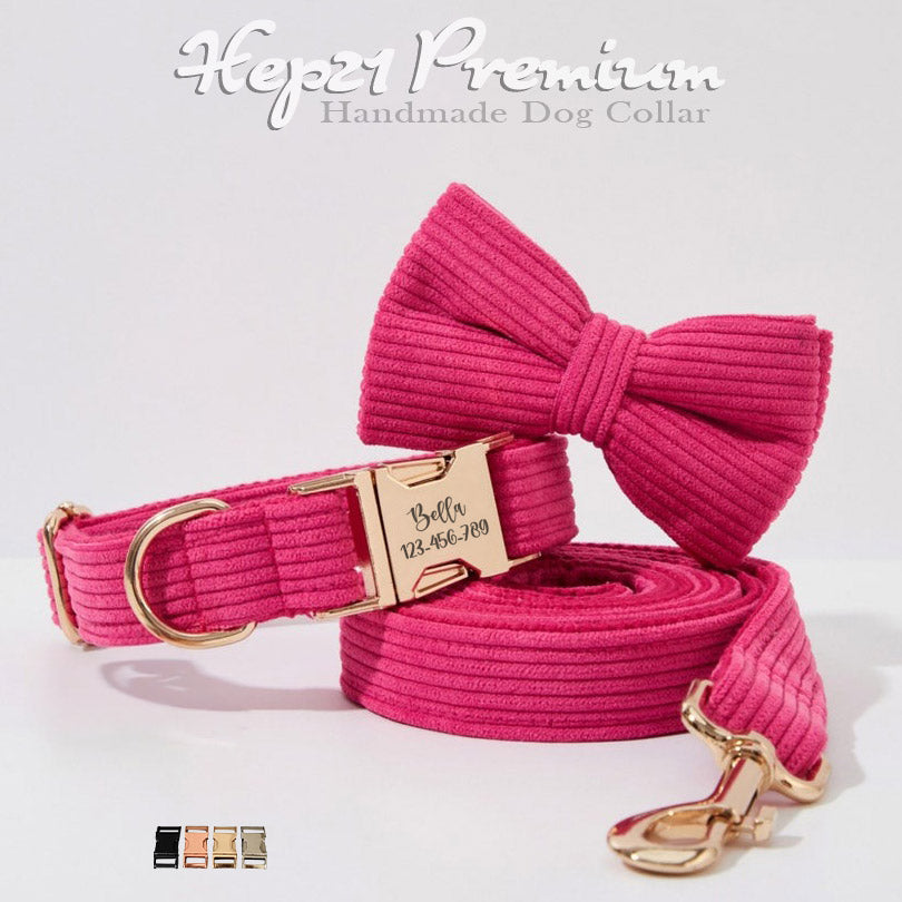 Köpek Boyun Tasması İsimli Hot Pembe Kadife 141143