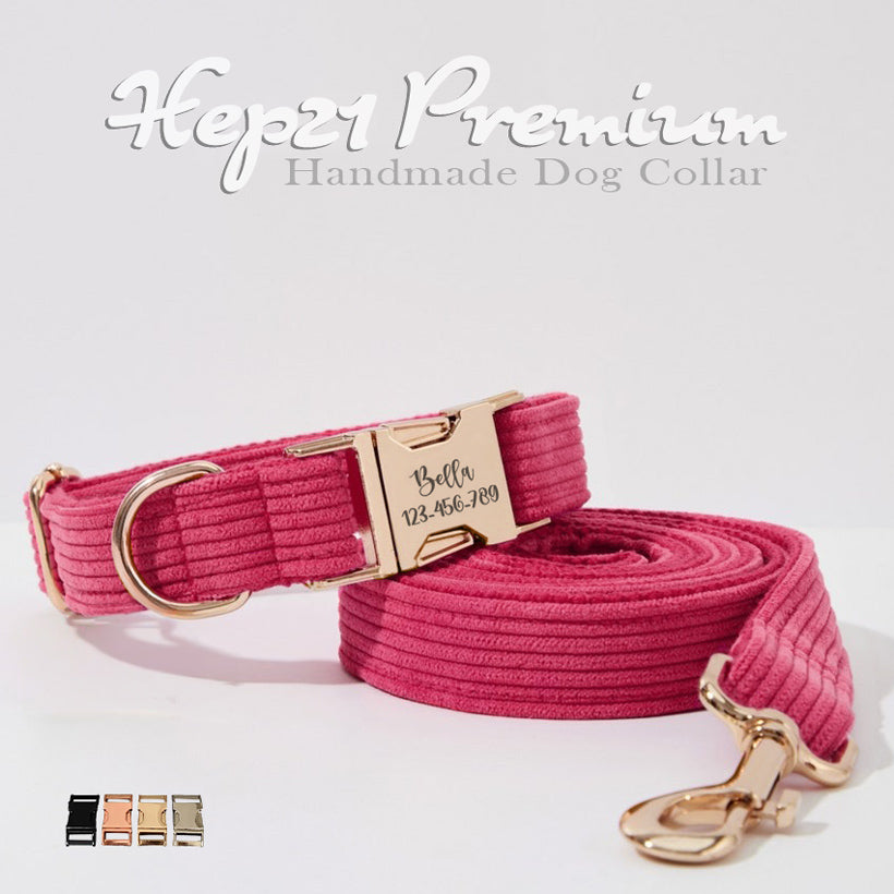 Köpek Boyun Tasması İsimli Hot Pembe Kadife 141143