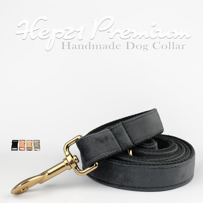 Dog Collar Named Dark Gray Velvet Collar 284246