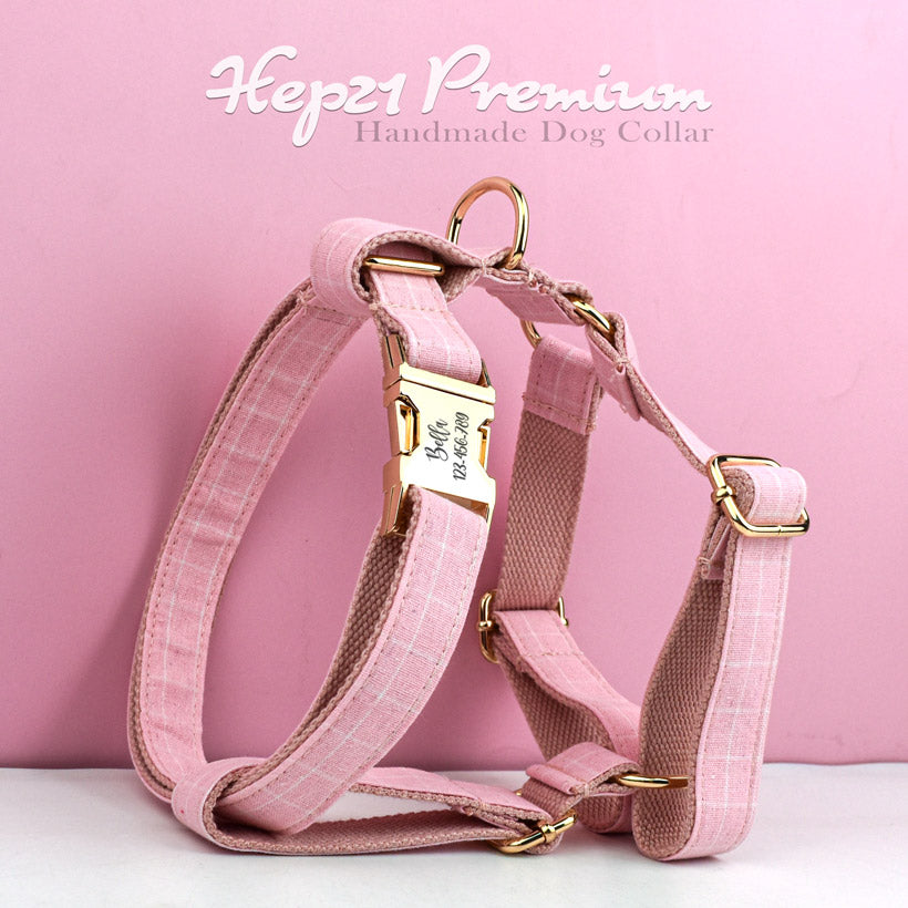 Köpek Boyun Tasması İsimli Pembe Ekose 45929