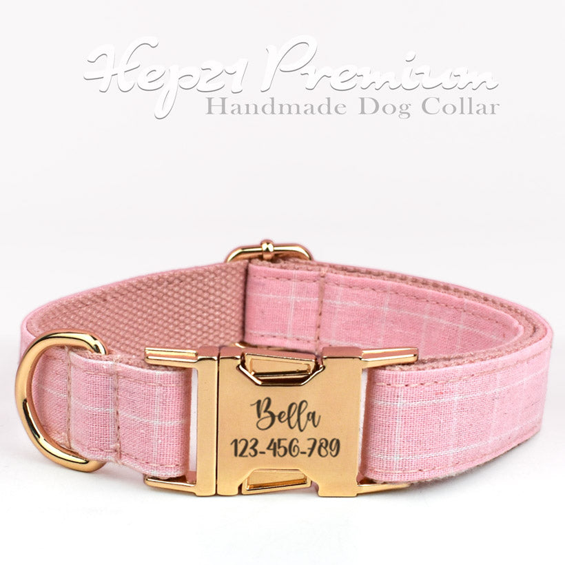 Köpek Boyun Tasması İsimli Pembe Ekose 45929