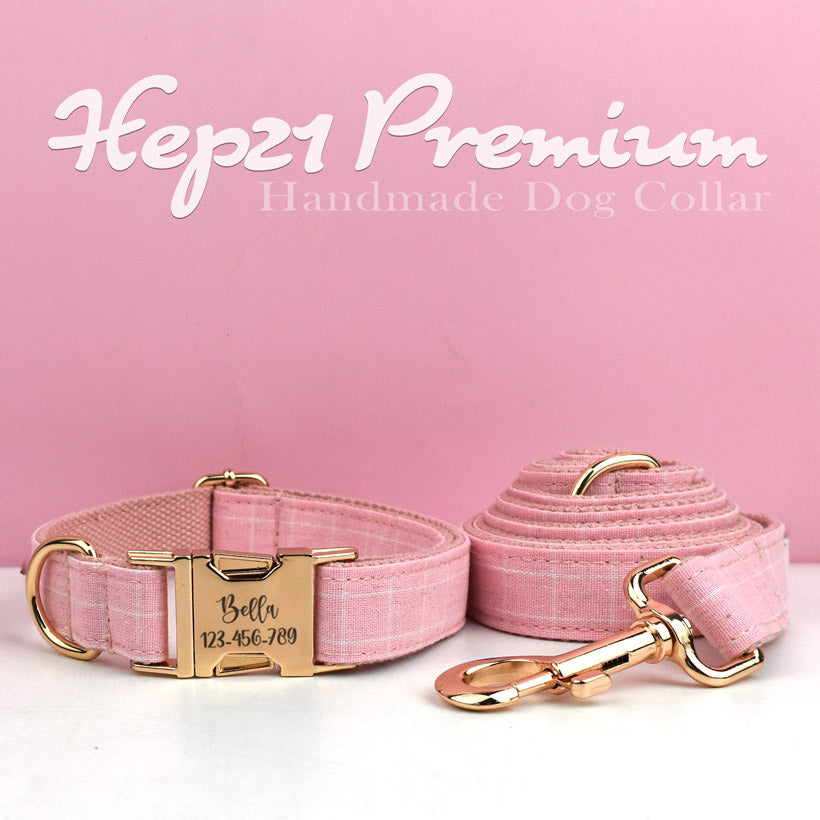 Köpek Boyun Tasması İsimli Pembe Ekose 45929