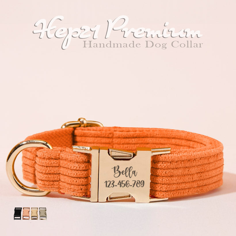 Köpek Boyun Tasması İsimli Turuncu Kadife 541506