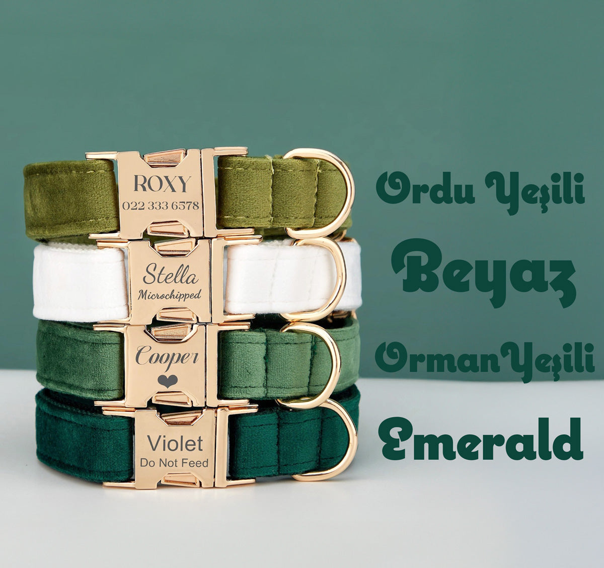 Köpek Boyun Tasması İsimli Kadife 32052
