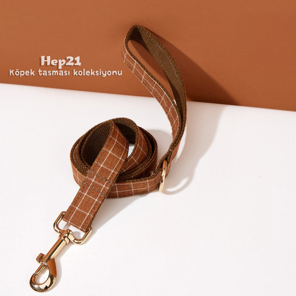 Köpek Boyun Tasması İsimli Kahve Grid 276676