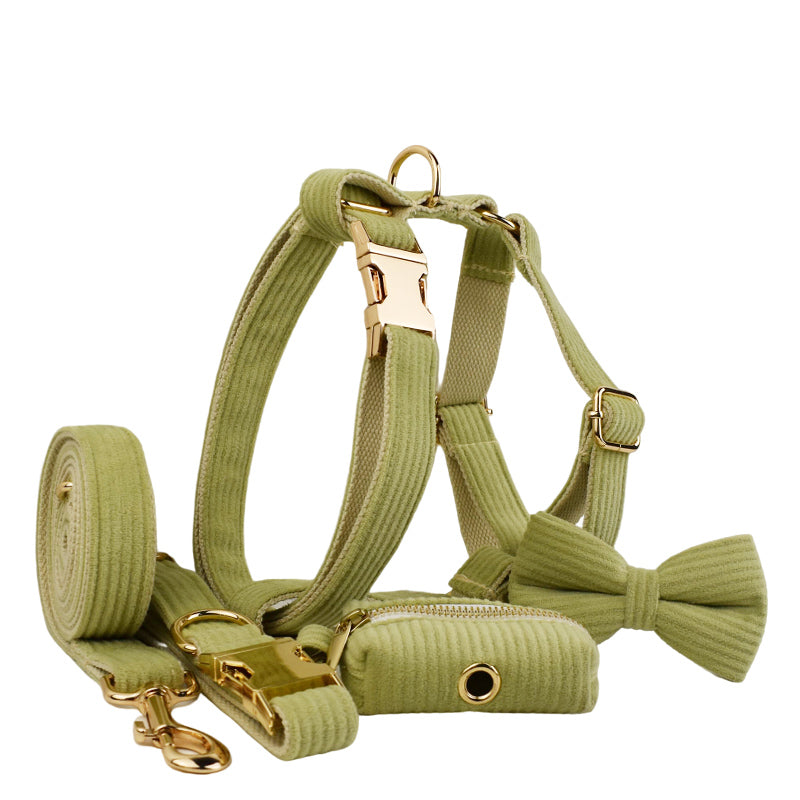 Köpek Boyun Tasması İsimli Avokado Yeşili Kadife 518473