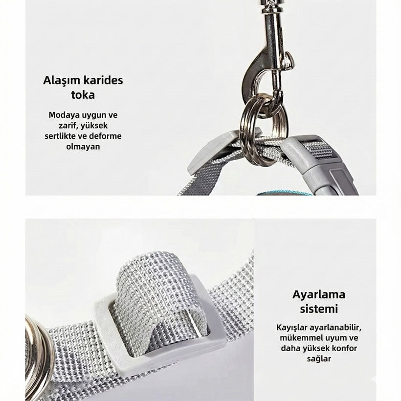 Reflektörlü ve Nefes Alan Kedi Göğüs Tasması 98373