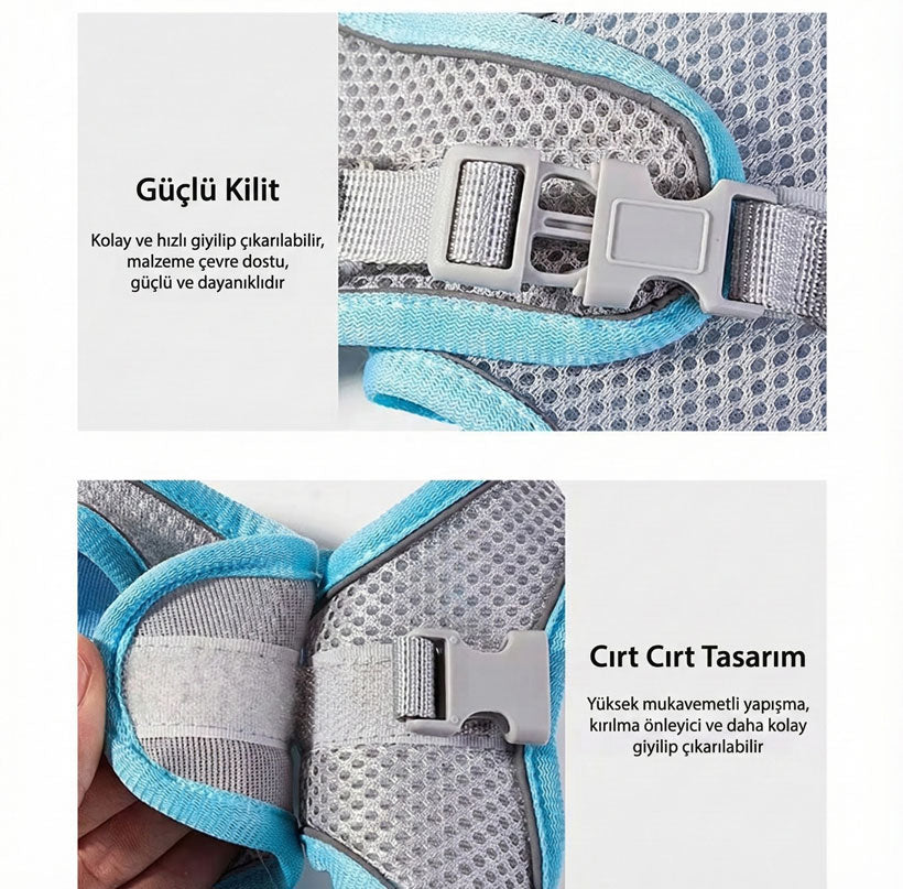 Reflektörlü ve Nefes Alan Kedi Göğüs Tasması 98373