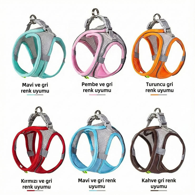 Reflektörlü ve Nefes Alan Kedi Göğüs Tasması 98373