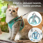 Reflektörlü ve Nefes Alan Kedi Göğüs Tasması 98373