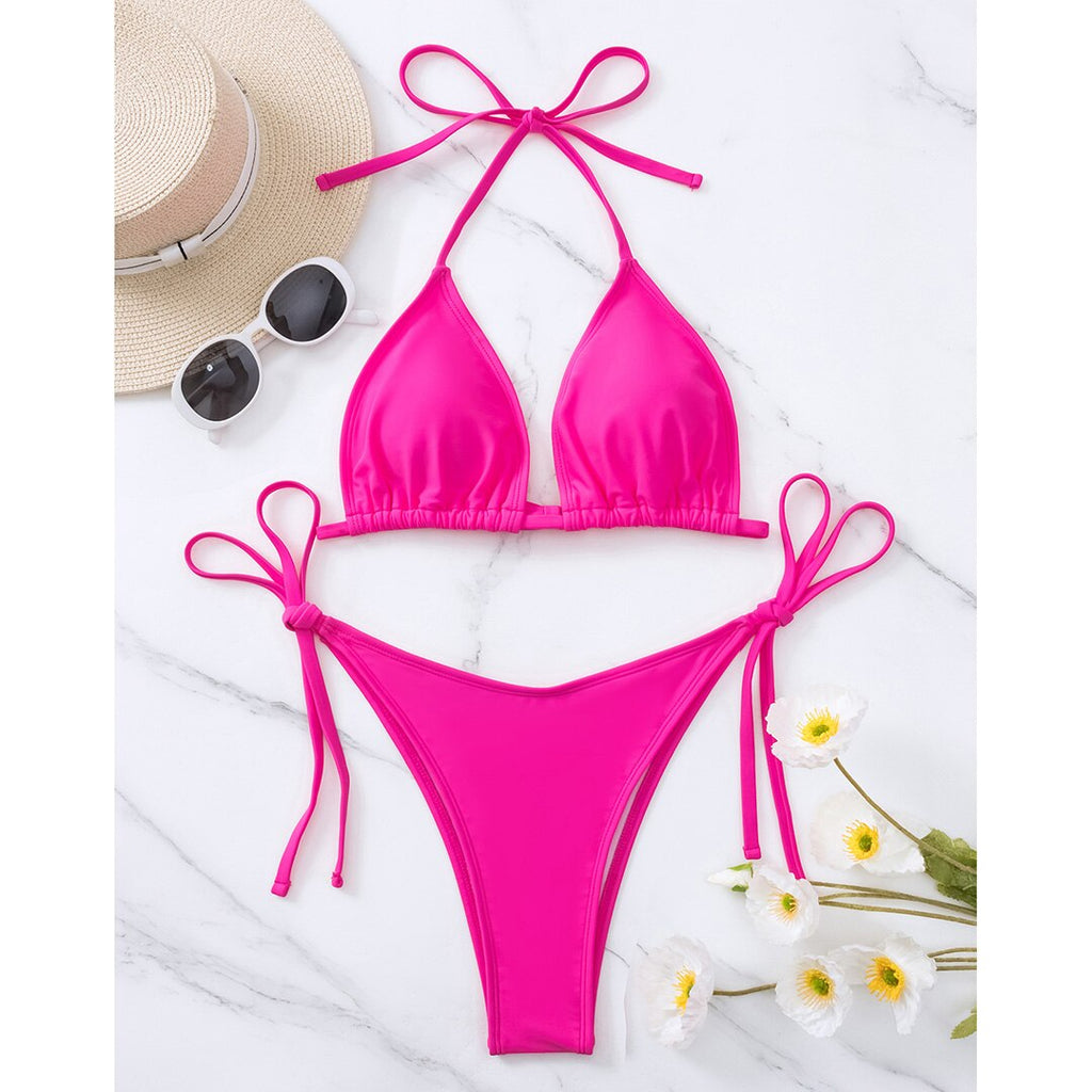 Kadın Bikini Brazilian Halter Bikini 80426125