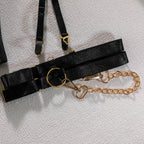 Zincir Askılı Lüks Jartiyer Seti 5 Parça Balenli ve Aksesuarlı Fantazi Takım 37082