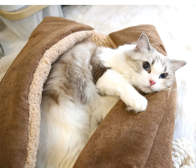 Katlanabilir Kedi Yatağı - Sıcak ve Rahat 02521