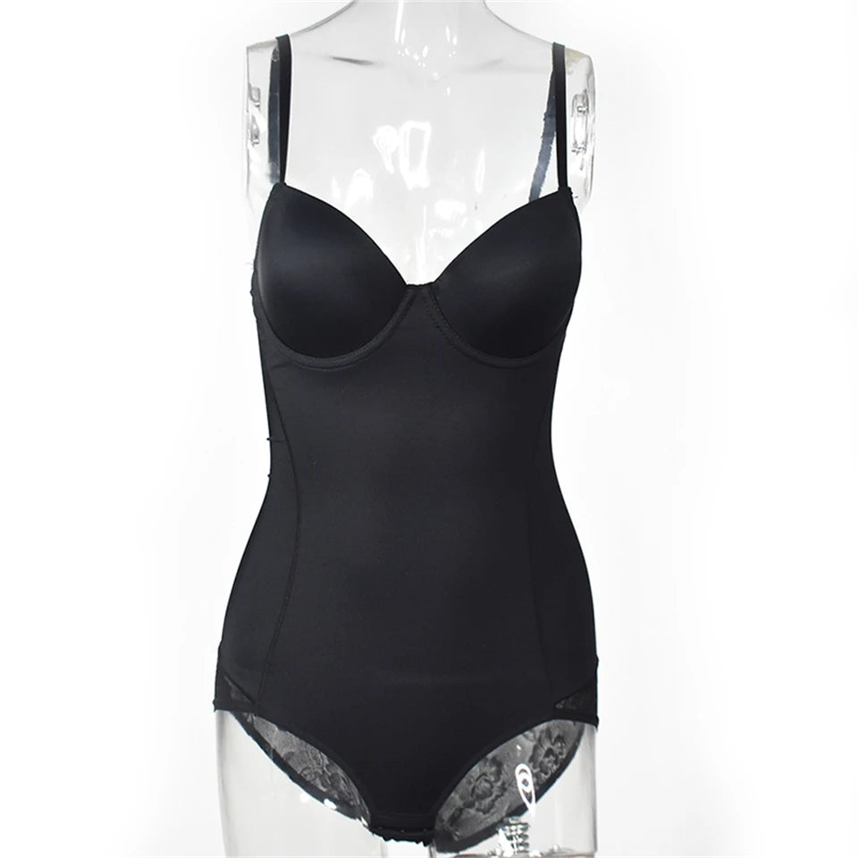 Dantel Detaylı Balenli Push-Up Toparlayıcı Bodysuit Korse 40193
