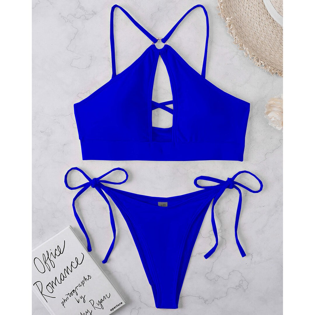 Kadın Bikini Boyundan Bağlamalı Halter Bikini 01430486