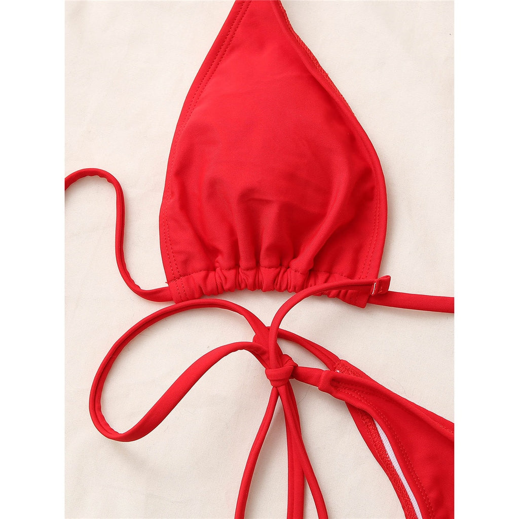 Kadın Bikini Brazilian Halter Bikini 80426125