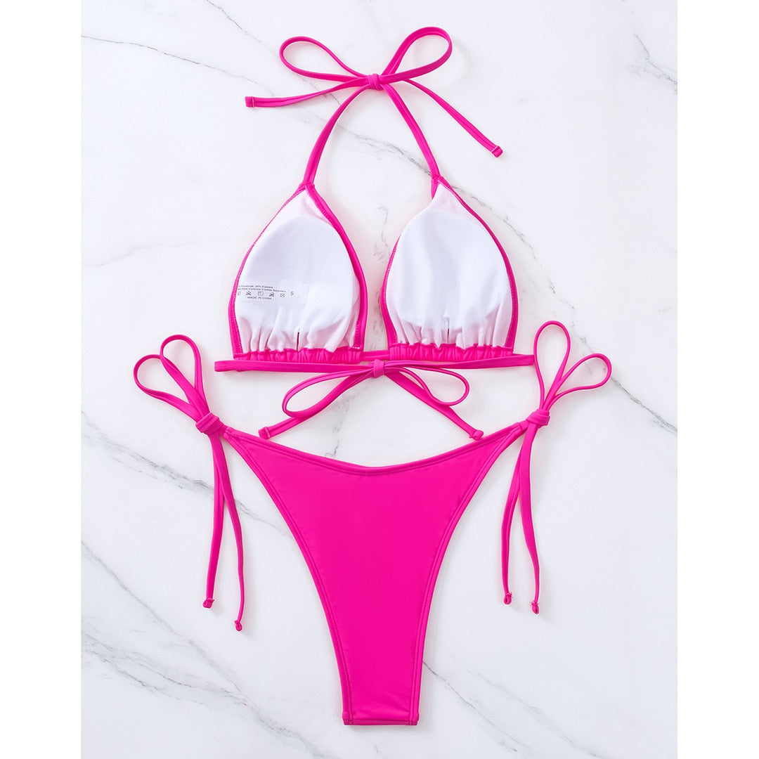 Kadın Bikini Brazilian Halter Bikini 80426125