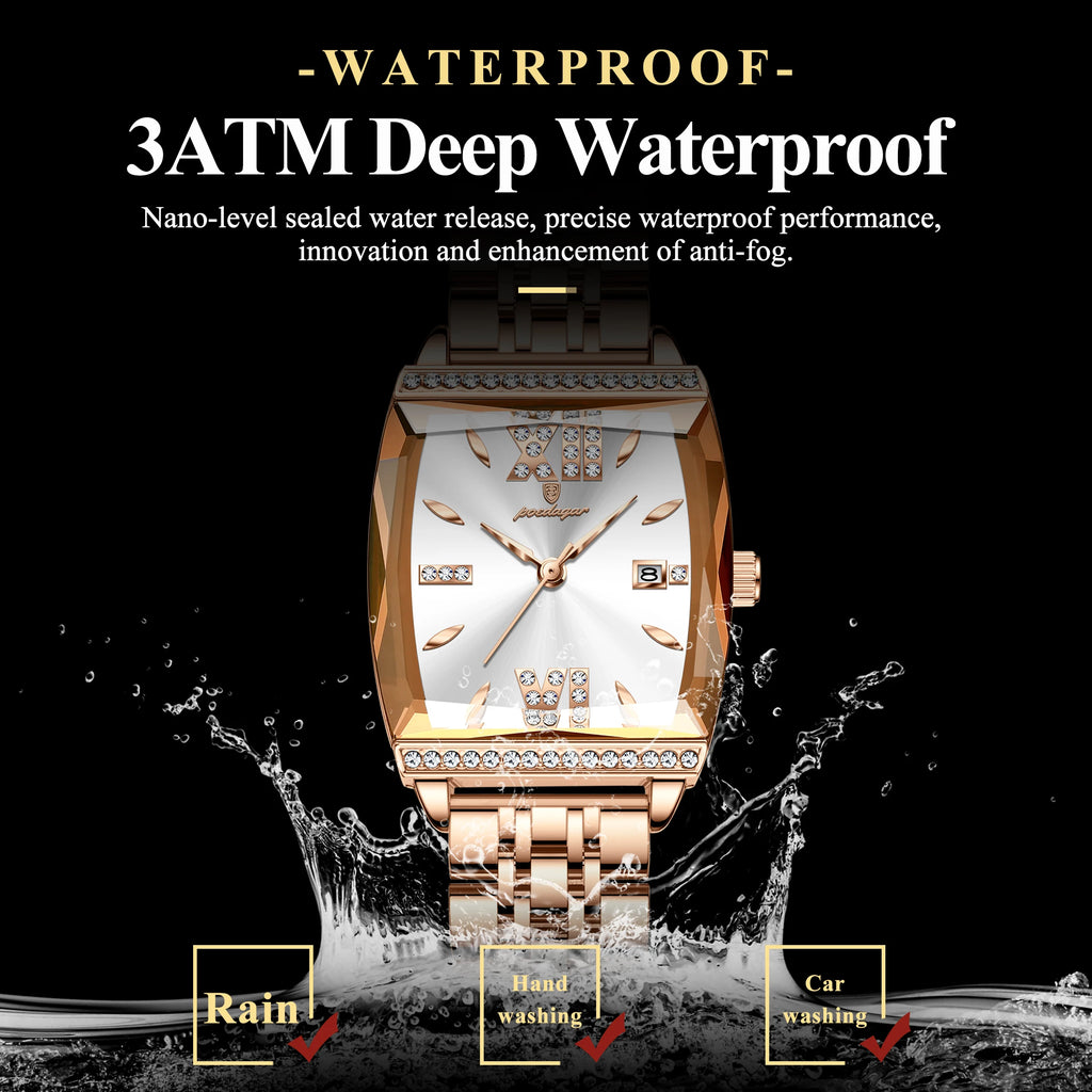 Kadın Saati Kristal Işıltılı Dikdörtgen 16954