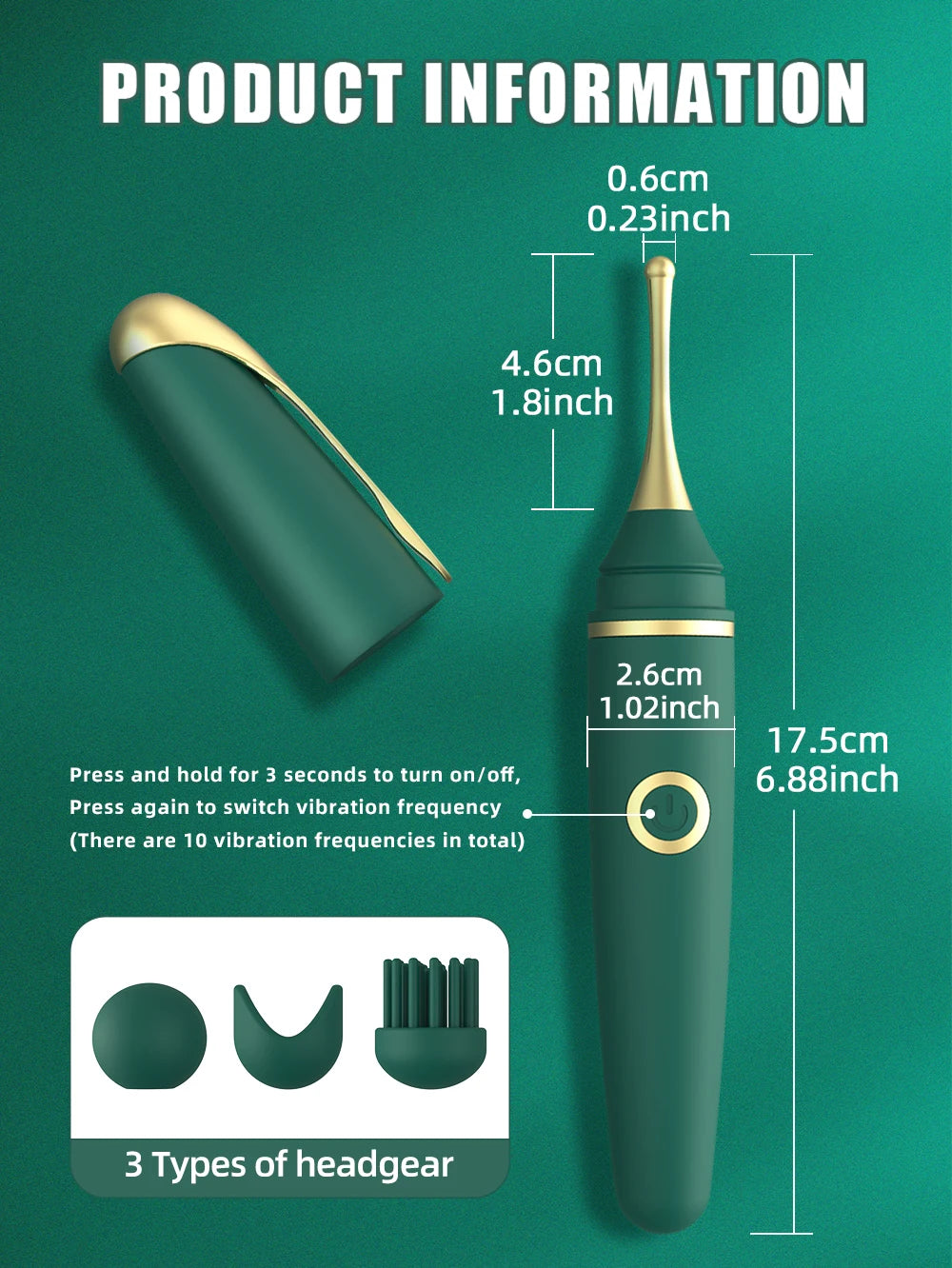 Kalem Tasarımlı Hassas Vibratör 3 Başlıklı 10 Modlu Şarjlı ve Gizli Klitoris Uyarıcı 83150