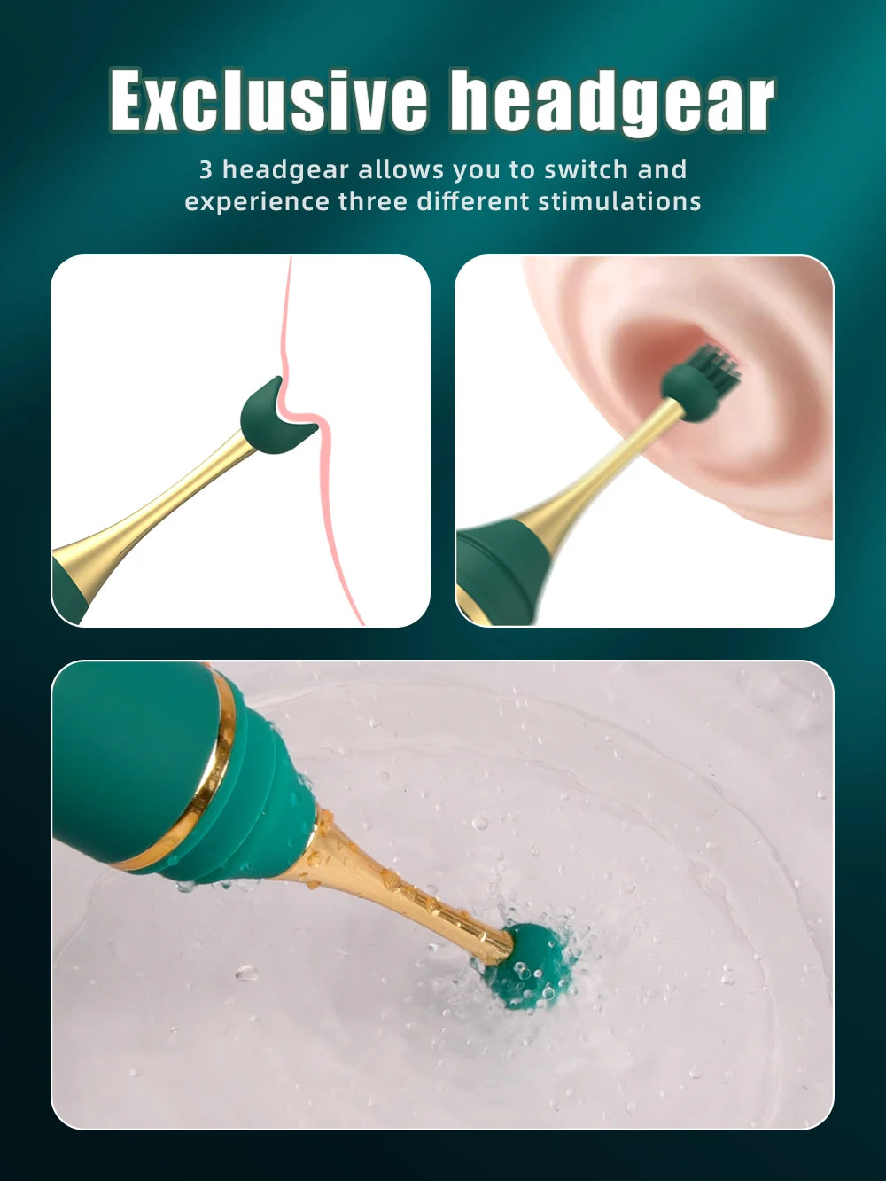 Kalem Tasarımlı Hassas Vibratör 3 Başlıklı 10 Modlu Şarjlı ve Gizli Klitoris Uyarıcı 83150