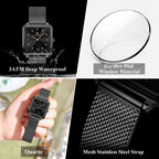 Kadın Saati Kare Kasa Hasır Kordonlu 25070