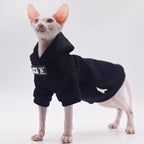 Siyah Kapüşonlu Kedi Sweatshirt Pamuklu Kışlık Kedi Kıyafeti 67961