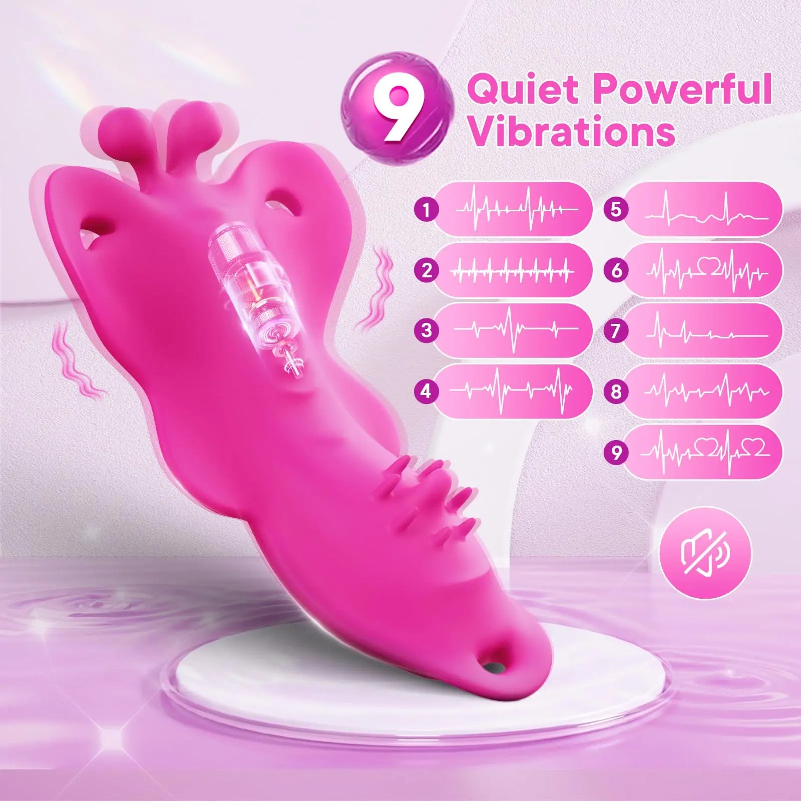 Butterfly Kelebek Vibratör Giyilebilir Klitoris Uyarıcı Gizli 9 Titreşim Mod 93438