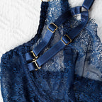 5 Parça Tasmalı Jartiyer Seti Harness Detaylı, Dantelli Fantazi İç Giyim Takımı 85218