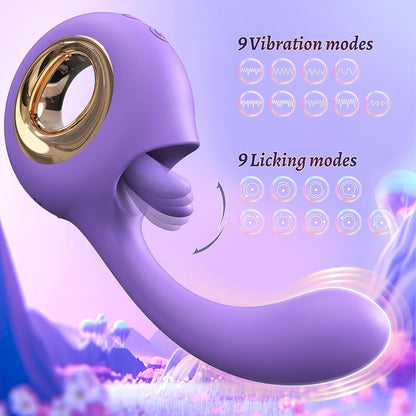 Dil Yalamalı Klitoris Uyarıcı ve Güçlü Dildo Vibratör 758167