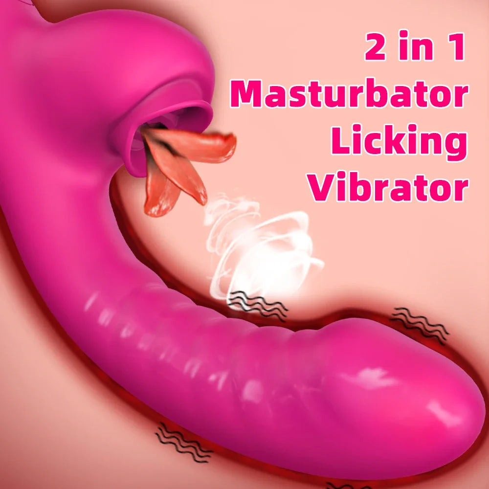 Yalayan Dil Tasarımlı Çift Motorlu G-Spot ve Klitoris Vibratörü 79785