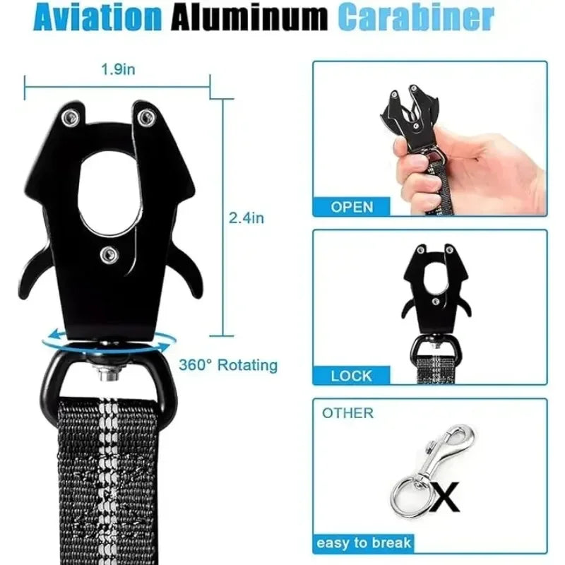 Taktik Bungee Köpek Gezdirme Tasması Emniyet Kemerli ve Şok Emici 16424