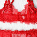 5 Parça Tasmalı Jartiyer Seti Harness Detaylı, Dantelli Fantazi İç Giyim Takımı 85218