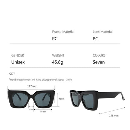 Trend Kare Güneş Gözlüğü Unisex UV400 koruma 86669