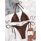 Kadın Bikini Brazilian Halter Bikini 80426125
